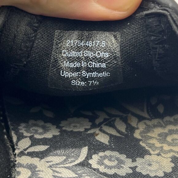 Vera Bradley Black Quilted Slip On Sneaker‎ Comfort shoes womens size 7.5 - Picture 11 of 11